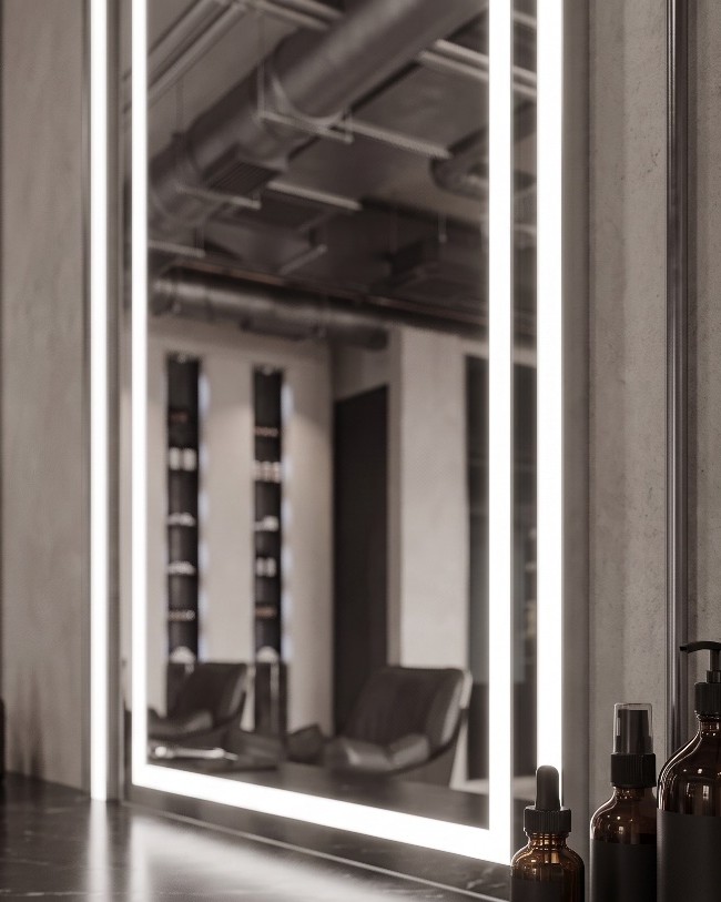 The mirror — A Star Barbers, Jumeirah Lake Towers