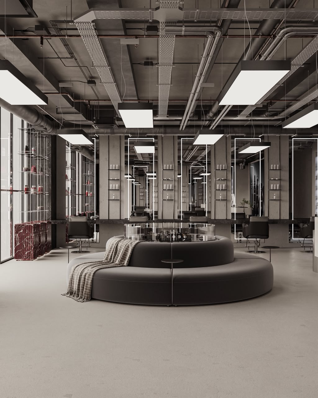 Down the room — A Star Barbers, Jumeirah Lake Towers